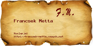 Francsek Metta névjegykártya
